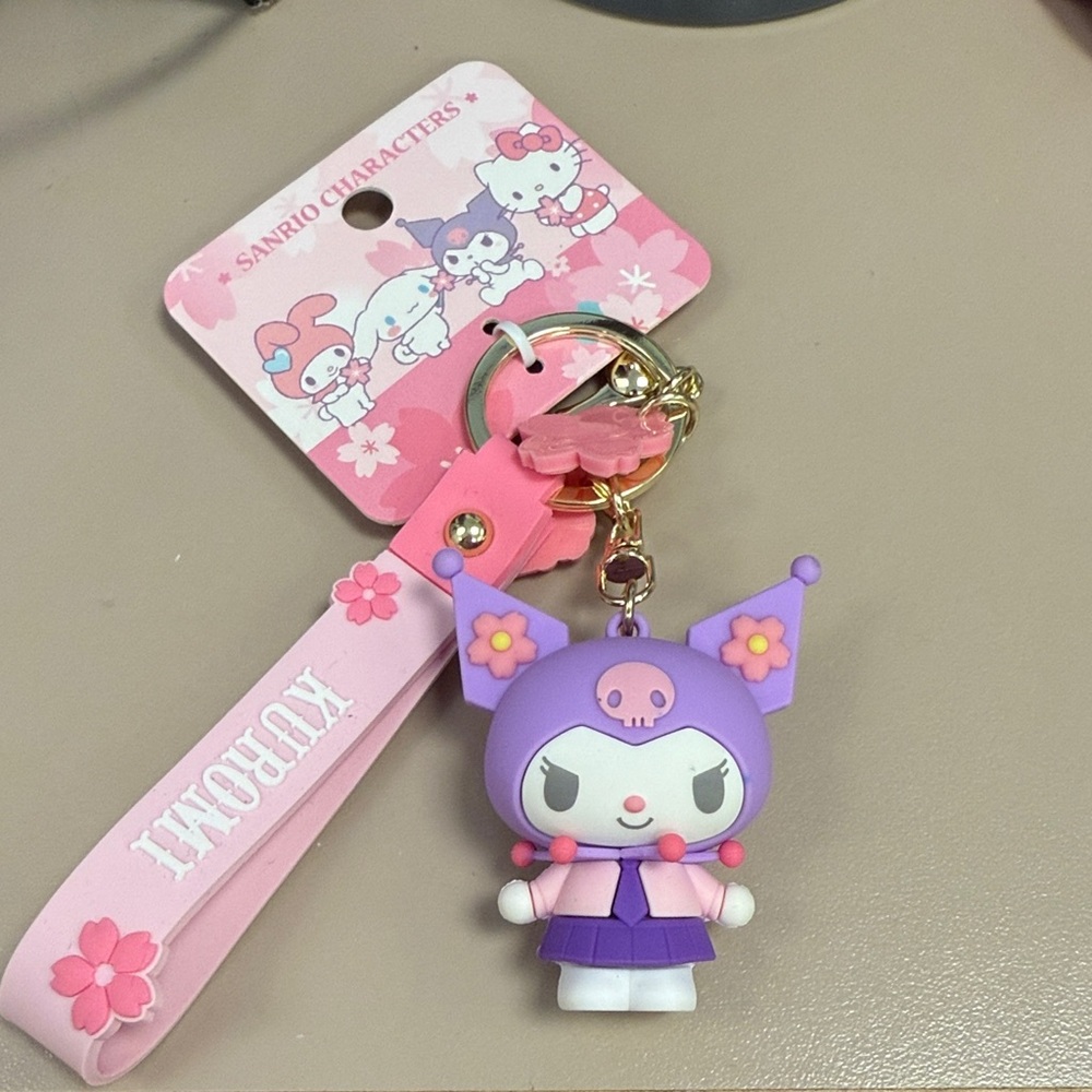 Sanrio Kuromi Keychain with Purple and Pink